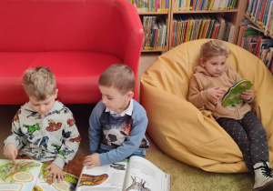 dzieci oglądają książki