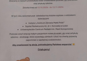 informacja o zbiórce