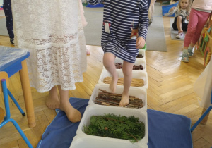 Dzieci na ścieżce sensorycznej