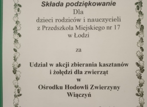 Akcja: kasztany i żołędzie dla zwierząt